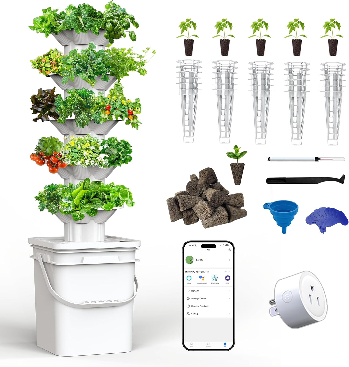 نظام زراعة مائية مكون من 5 طبق - مراجعة Hydroponic Tower وسعره